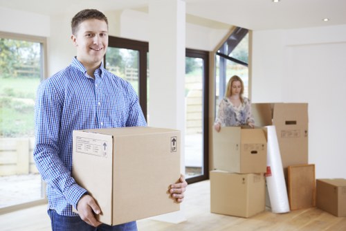 Professional movers loading items for a Marylebone move