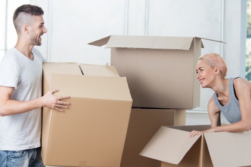 Van loading area prepared with safe moving practices