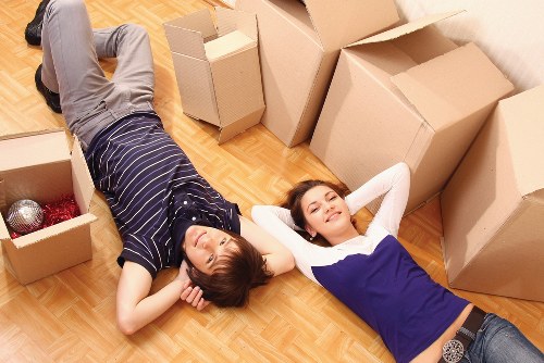Packed boxes and furniture ready for a Marylebone moving van